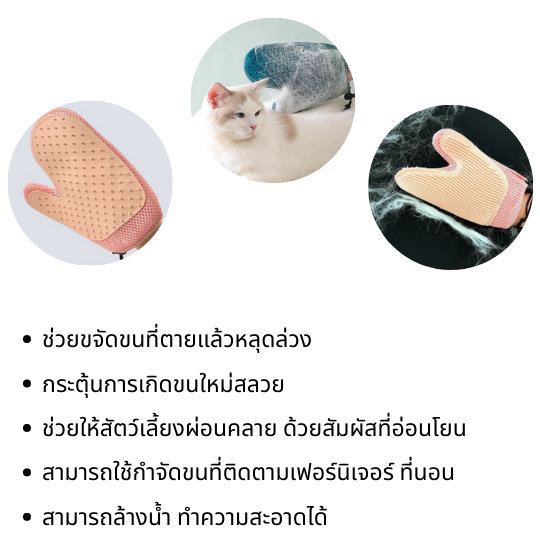 ถุงมือแปรงขนสุนัข-แปรงแมวเปอร์เซีย