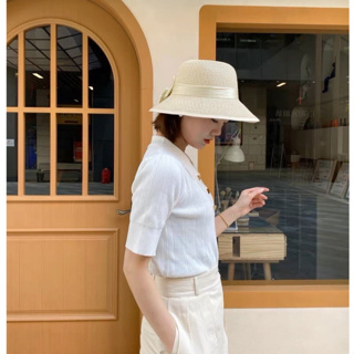 หมวกสาน หมวกผู้หญิงสวยๆบังแดดได้ดีพร้อมส่ง จากไทย  A117
