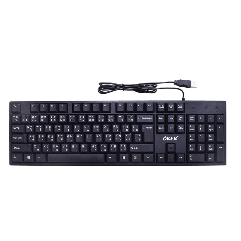 ส่งเร็ว-มาใหม่-oker-k-477-keyboard-usb-คีย์บอร์ด-มาตรฐาน-ใช้ทน-แข็งแรง-คีย์ไทย-อังกฤษ-ของแท้