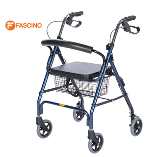 Rollator รถเข็นหัดเดิน  ทำจากอลูมิเนียม สีน้ำเงิน ล้อขนาด 6 นิ้ว