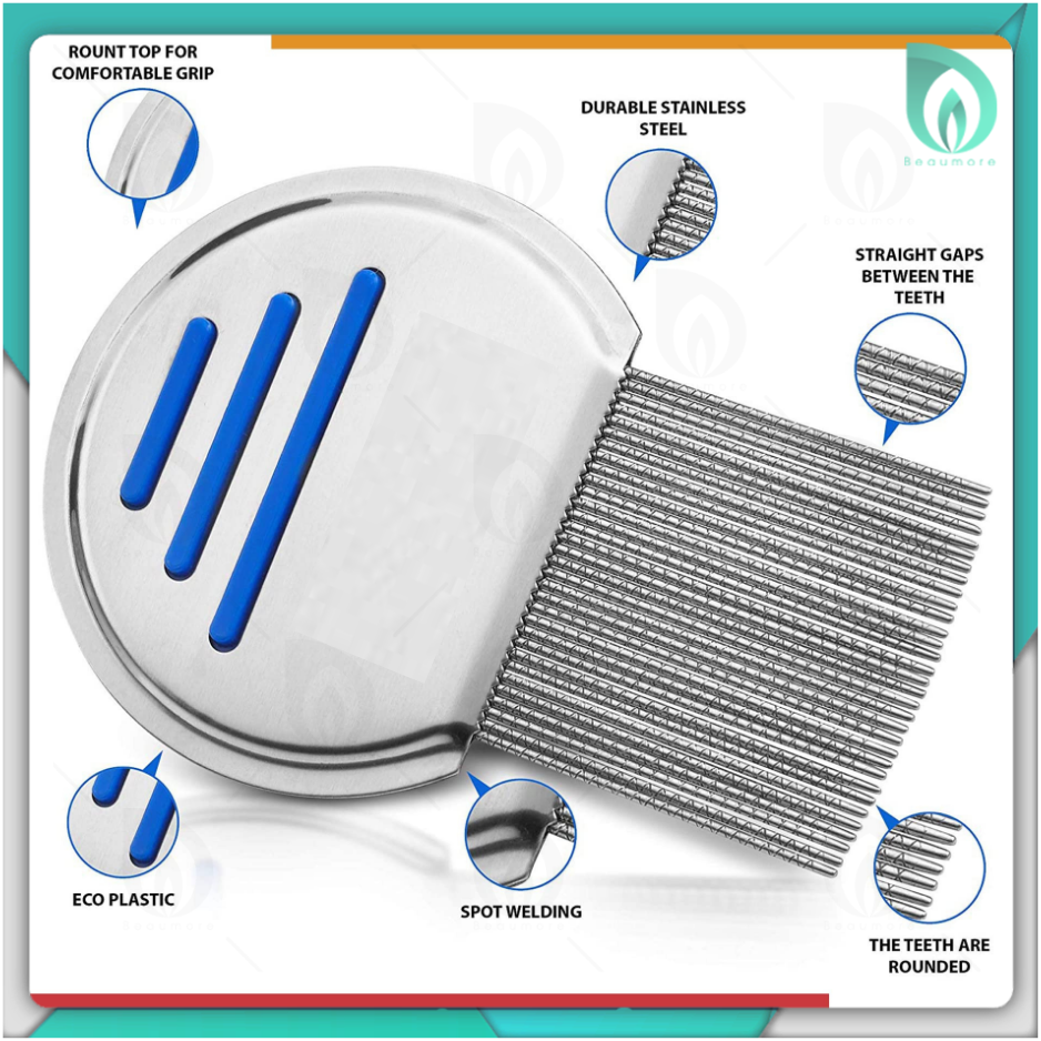 beaumore-หวีสางเหา-กำจัดเหา-หวีเหา-หวีไข่เหา-หวีเหาหาย-lice-comb-nit-remover-ผลิตจากสแตนเลสคุณภาพ-แข็งแรง-ทนทาน