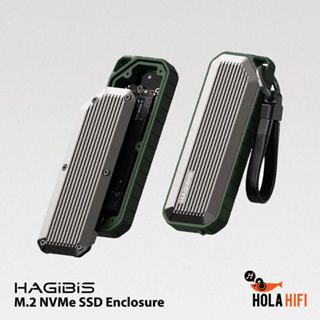 Hagibis M.2 NVMe SATA SSD Enclosure,USB C 3.2 Gen 2 10Gbps กล่องใส่ SSD NVME(Green)