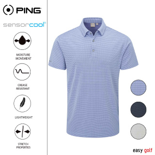 PING HALCYON  POLO PING MENS POLO  เสื้อกีฬากอล์ฟผู้ชาย