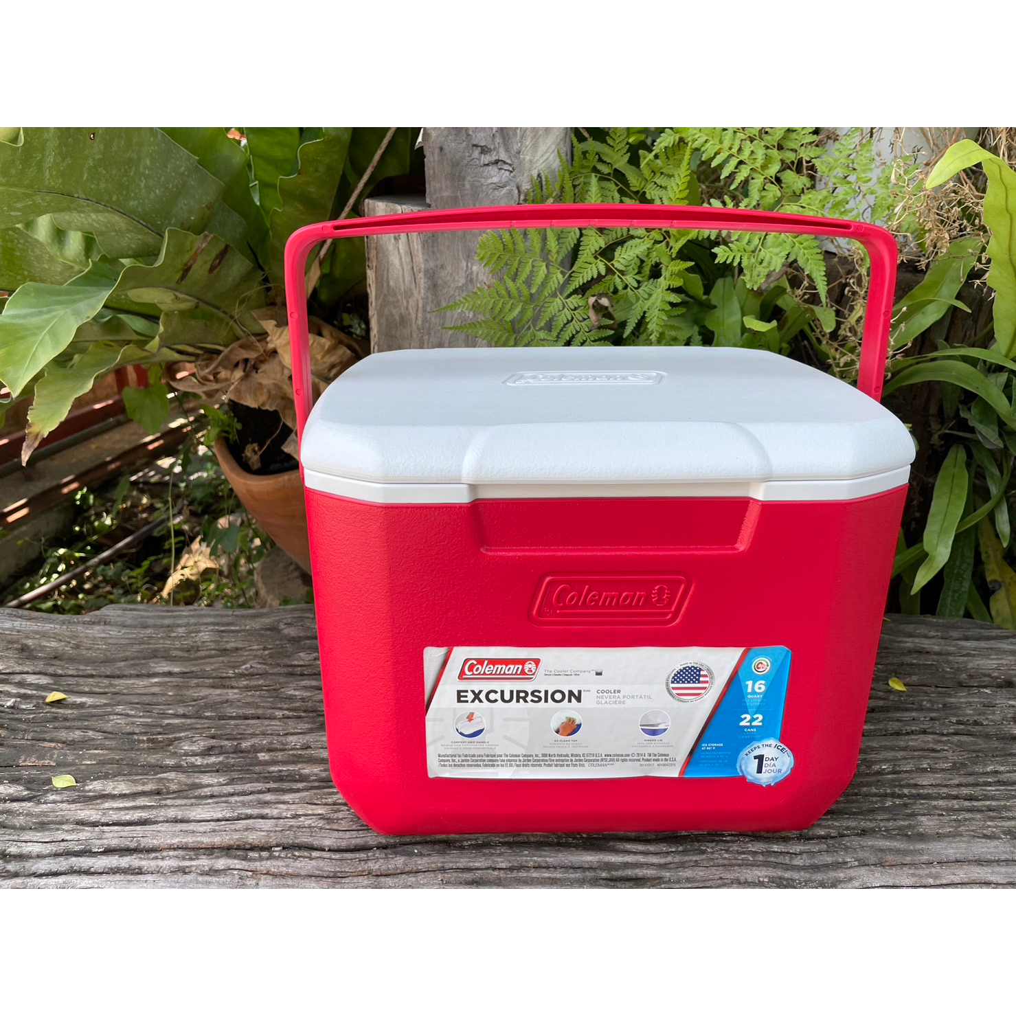 coleman-excursion-cooler-16-qt-made-in-usa-red-สีแดงฝาขาว15ลิตร