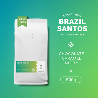 Brazil Santos - Natural process เมล็ดกาแฟคั่วอาราบิก้า คั่วใหม่คัดเมล็ด พร้อมบริการบดฟรี | Cherdchai Coffee Roasters