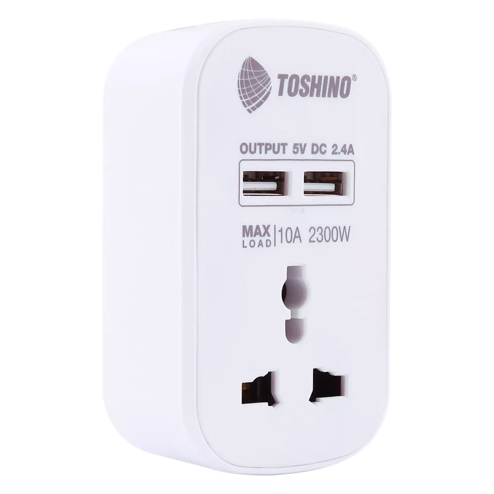 toshino-ปลั๊กแปลงขาแบน-2-usb-2-4a-10a-รุ่น-pu-10a-สีขาว