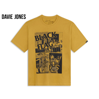DAVIE JONES เสื้อยืดโอเวอร์ไซซ์ พิมพ์ลาย สีเหลือง Graphic Print Oversized T-Shirt in yellow TB0338YE
