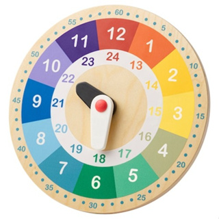 UNDERHÅLLA อุนเดร์ฮอลลา ของเล่นนาฬิกาไม้เสริมทักษะ, หลากสี, 25 ซม.