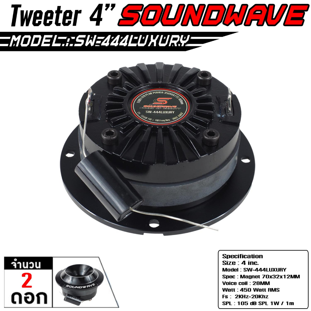 soundwave-sw-444luxury-ทวีตเตอร์-แหลมจาน-จำนวน-1คู่-ลำโพงรถยนต์-เครื่องเสียงรถ-ลำโพง4นิ้ว-เครื่องเสียงรถยนต์-เสียงแหลม