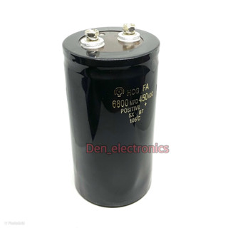 CAPACITOR 6800 MFD 450VDC ขนาด สูง 14CM กว้าง7.5CM  Capacitor  ใหม่ แท้ คาปาซิเตอร์ Cหัวน็อต  สินค้าพร้อมส่ง ออกบิลได้