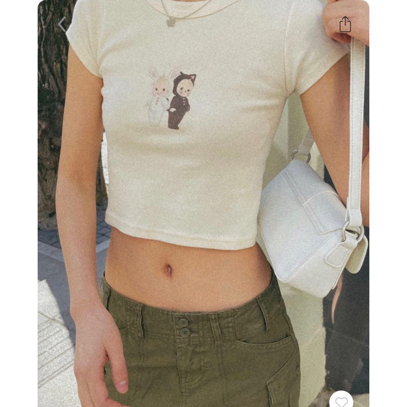 พรีออเดอร์ PREORDER Brandy Melville Ashlyn Cherub Onesie Cat Crop Top