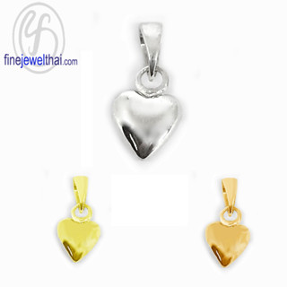 Finejewelthai-จี้เงินแท้-จี้หัวใจ-เงินแท้-Heart-Silver-Pendant-P120400