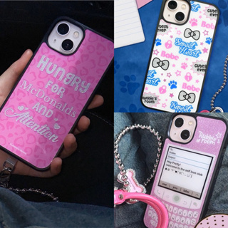 Rubbie’s room Barbie pink collection y2k เคสไอโฟนสไตล์y2kขอบดำสกรีนลาย