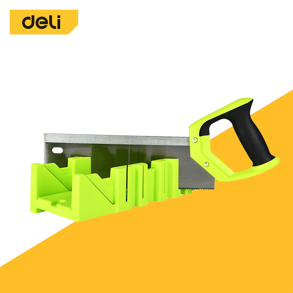 deli-เลื่อยปังตอ-12-นิ้ว-เลื่อยตัดไม้-เลื่อย-กล่องบังคับองศาเลื่อย-ถาดเลื่อยองศา-ขนาดเล็กจับง่ายถนัดมือ-back-saw