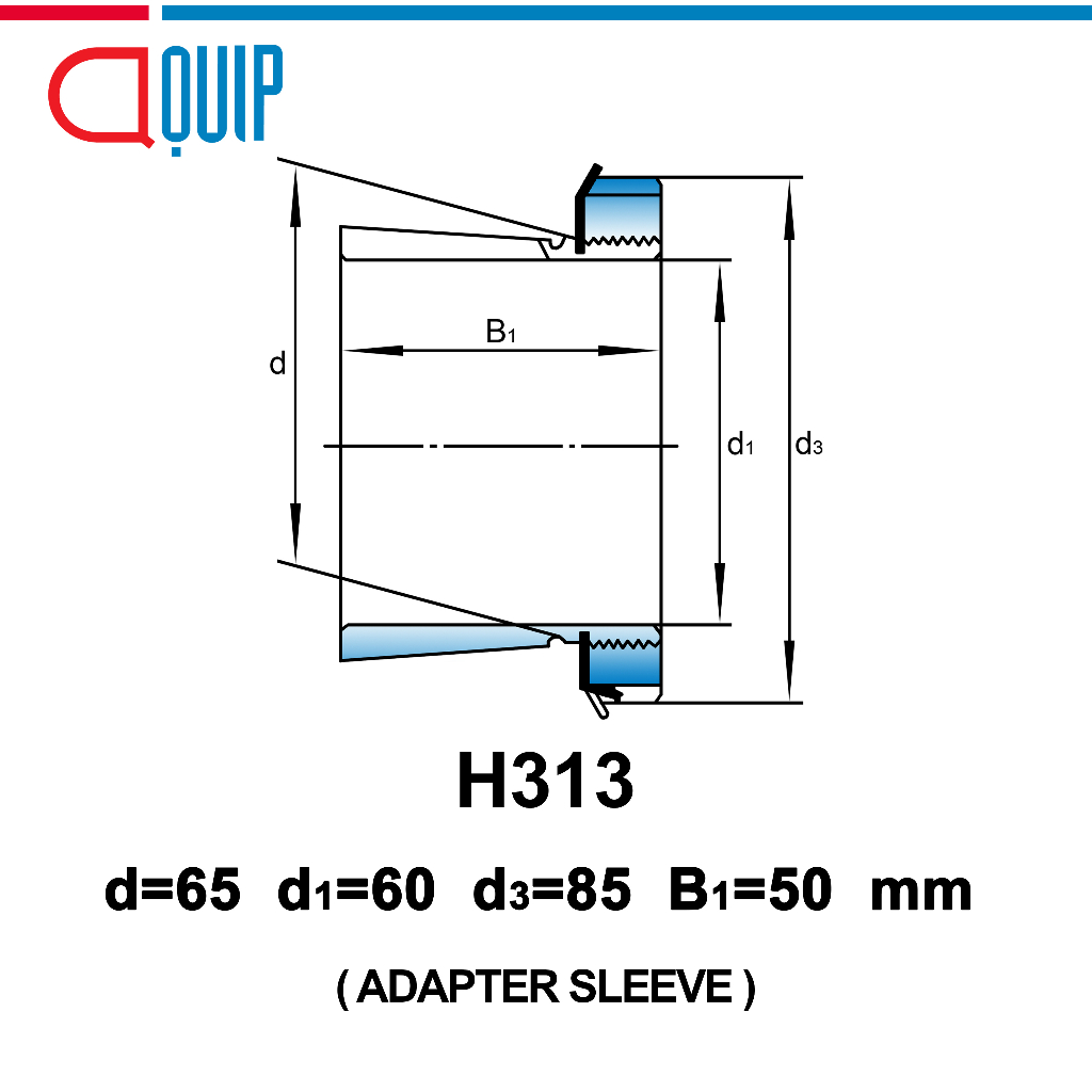 h313-ubc-ปลอกรัดเพลา-สำหรับงานอุตสาหกรรม-h-313-adapter-sleeve-สำหรับเพลาขนาด-60-มิล-จำนวน-1-ตลับ