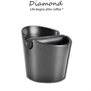 ❤ Diamond Coffee ถังเคาะกากกาแฟ พลาสติกฐานกลม Coffee Knock Box ถังทิ้งกากกาแฟ พลาสติก ABS ถังกากกาแฟ กล่องเคาะกากพลาสติก
