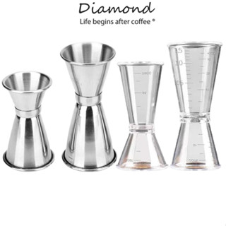 ❤ Diamond Coffee จิ๊กเกอร์ สแตนเลส และ พลาสติก ถ้วยตวง2ด้าน แก้วชง มีสเกล Jigger แก้วตวงน้ำเชื่อม ถ้วยตวงเหล้า