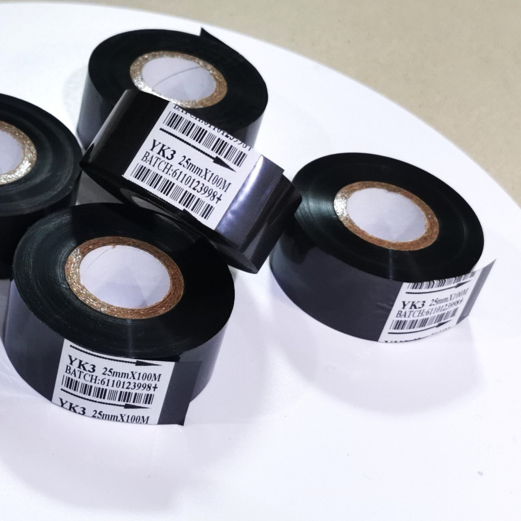 เทปหมึกความร้อน-25mm-100m-สำหรับ-เครื่องพิมพ์วันที่-วันหมดอายุ-hot-stamping-foil-เทปหมึกคาร์บอน-เทปหมึกความร้อน-1-ม้วน