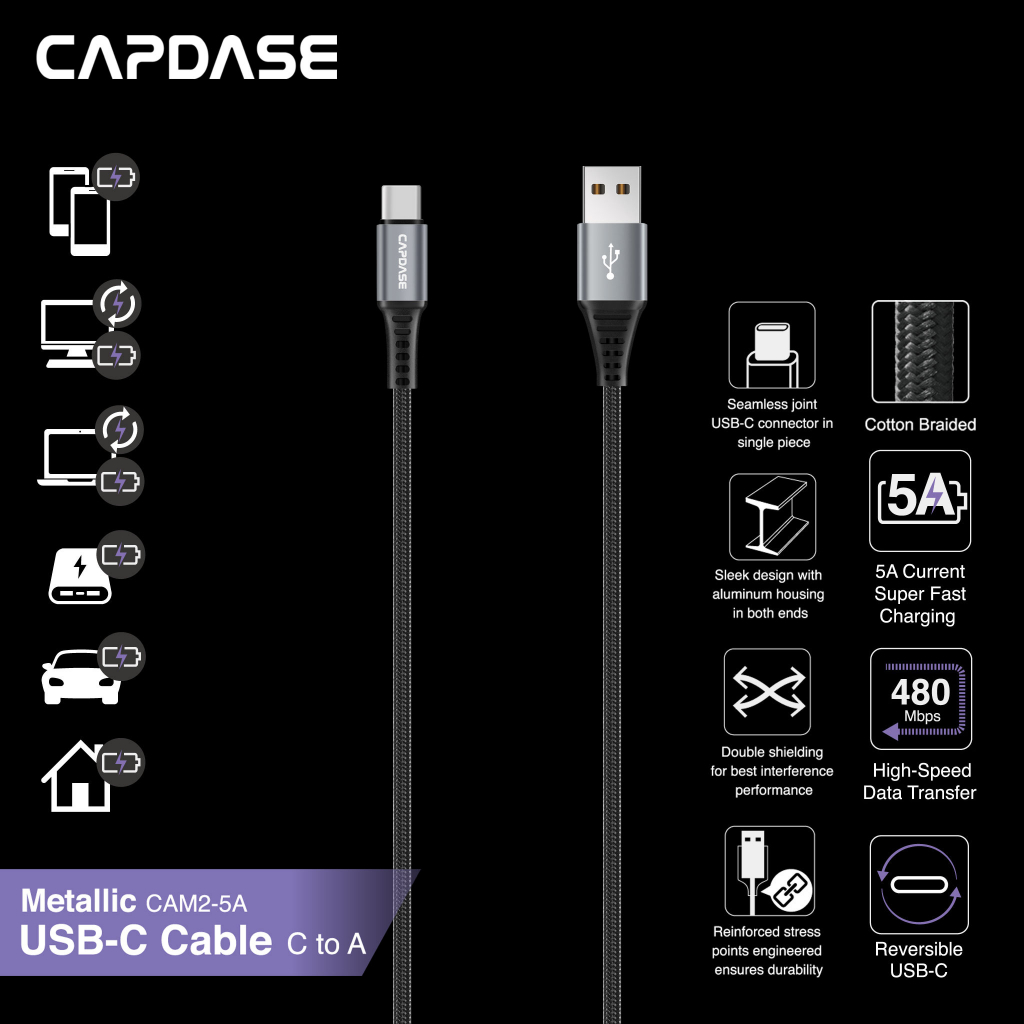 capdase-metallic-cam2-5a-usb-c-to-usb-a-sync-and-charge-cable-1-5m-5a