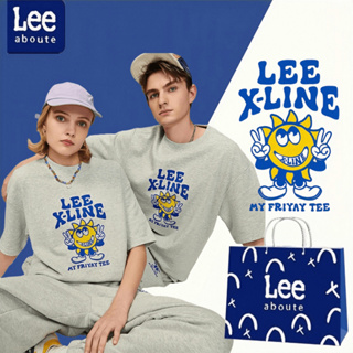 Lee® เสื้อยืดคอกลมแขนสั้น สไตล์พื้นฐาน#sunshine boy ไซส์ใหญเสื้อยืดชายผู้หญิง เสื้อยืดผ้าฝ้ายคู่รัก # สีเทา รุ่น #1154