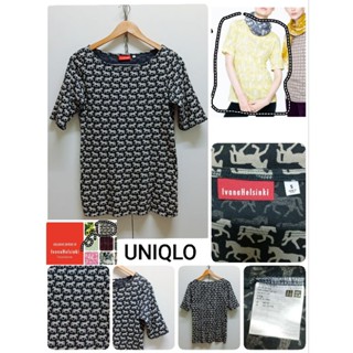 U30🐎UNIQL0 เสื้อยืดแขน3ส่วนคอปาด 🐎Size S