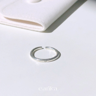 earika.earrings - mini smiley flat ring แหวนเงินแท้สลักจี้รูปยิ้ม ฟรีไซส์ปรับขนาดได้ ใส่อาบน้ำได้