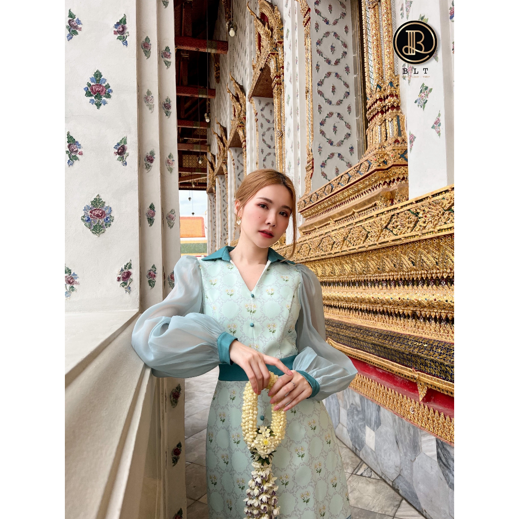 sp55-salvia-thai-dress-ชุดไทยสีมิ้นท์ละมุนสวย-pattern