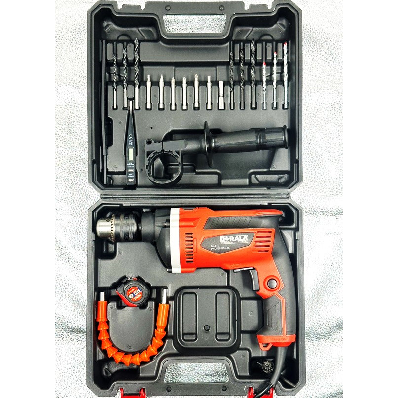 berala-set-814-box-ชุดสว่านกระแทกไฟฟ้า-สว่านกระแทก-bl814-13-mm-พร้อมอุปกรณ์-และกล่อง-hammer-drill-set