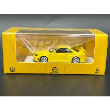 timemicro-1-64-nissan-gtr34-lemon-yellow-เปิดฝากระโปรงได้มีห้องเครื่องยนต์