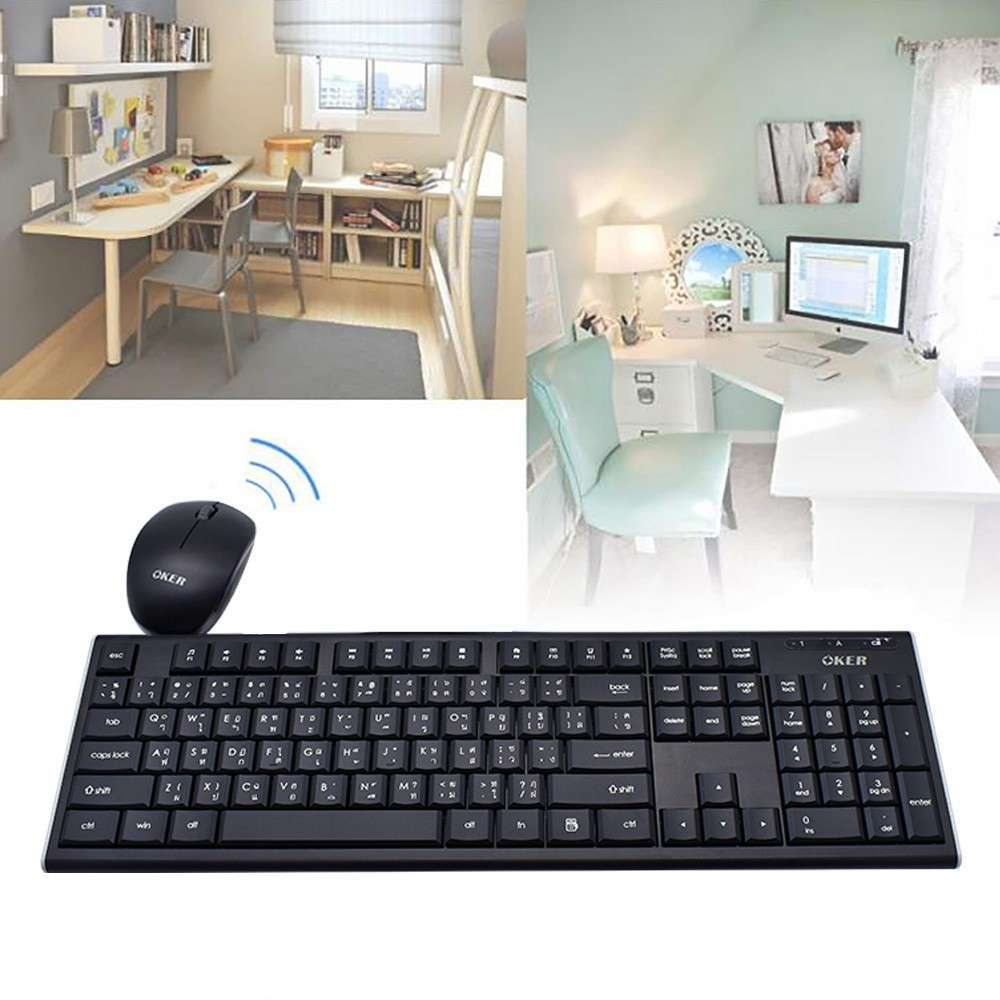 ส่งเร็ว-oker-ik7500-wireless-desktop-keyboard-amp-mouse-ชุดคีย์บอร์ดไร้สายพร้อมเมาส์-ตัวรับสัญญาณ-usb-dm-7500