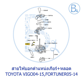 **อะไหล่แท้** สายไฟบอกตำแหน่งเกียร์+หลอด TOYOTA VIGO04-15,FORTUNER05-14