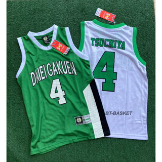 เสื้อบาสการ์ตูน Slam dunk  Tsuchiya 4สีเขียว,สีขาว พร้อมส่ง