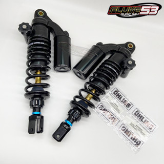 🔻โช๊คตัวจบราม 53🔻แบรนด์ Ohlins สปริงดำแกนทอง Pcx150-160/Nmax/Xmax 320mm.(ตัวปรับหลอก)