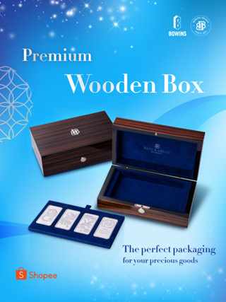 Premium Wooden Box - กล่องไม้สำหรับใส่แท่งเงิน 150 กรัม (for a 150g. silver bar)