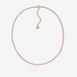 Bloomsnoon, Rasberry necklace สร้อยหินสลับมุก (18k gold plated)