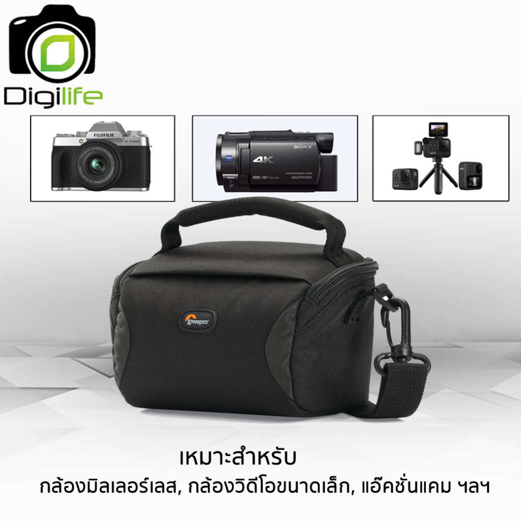 lowepro-bag-format-100-black-กระเป๋ากล้อง-กล้องวิดีโอขนาดเล็ก-กล้อง-actioncam-ฯลฯ