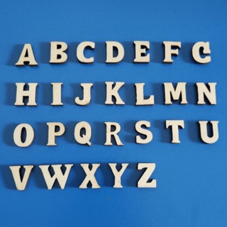 ตัวอักษรไม้ ภาษาอังกฤษ ชุด A-Z ขนาดกว้าง 1ซม. สูง 1.5ซม.