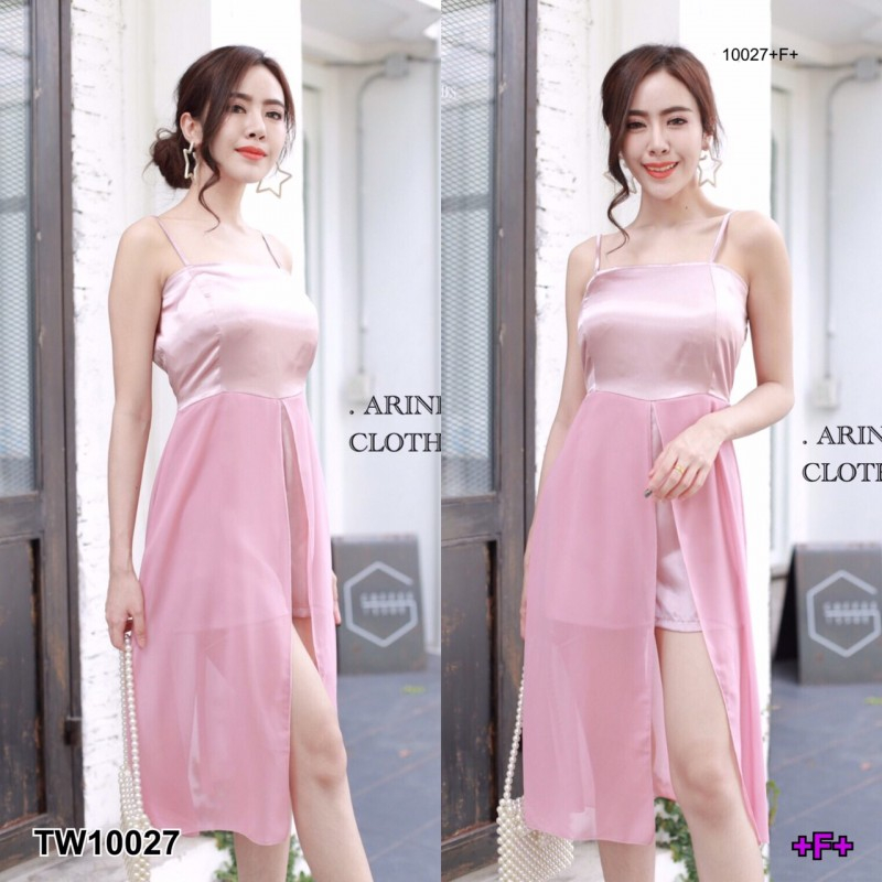 tw10027-jumpsuit-จั๊มสูทสายเดี่ยวขาสั้น