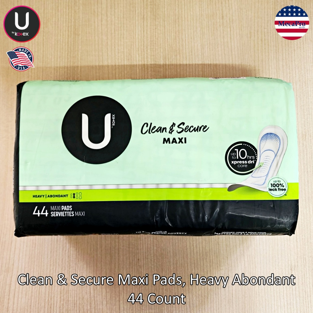 U by Kotex® Clean & Secure Maxi Pads, Heavy Abondant 44 Count แผ่น ...