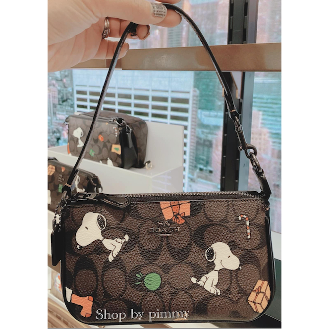 Coach X Peanuts Nolita 19 In Signature Canvas With Snoopy Presents ...