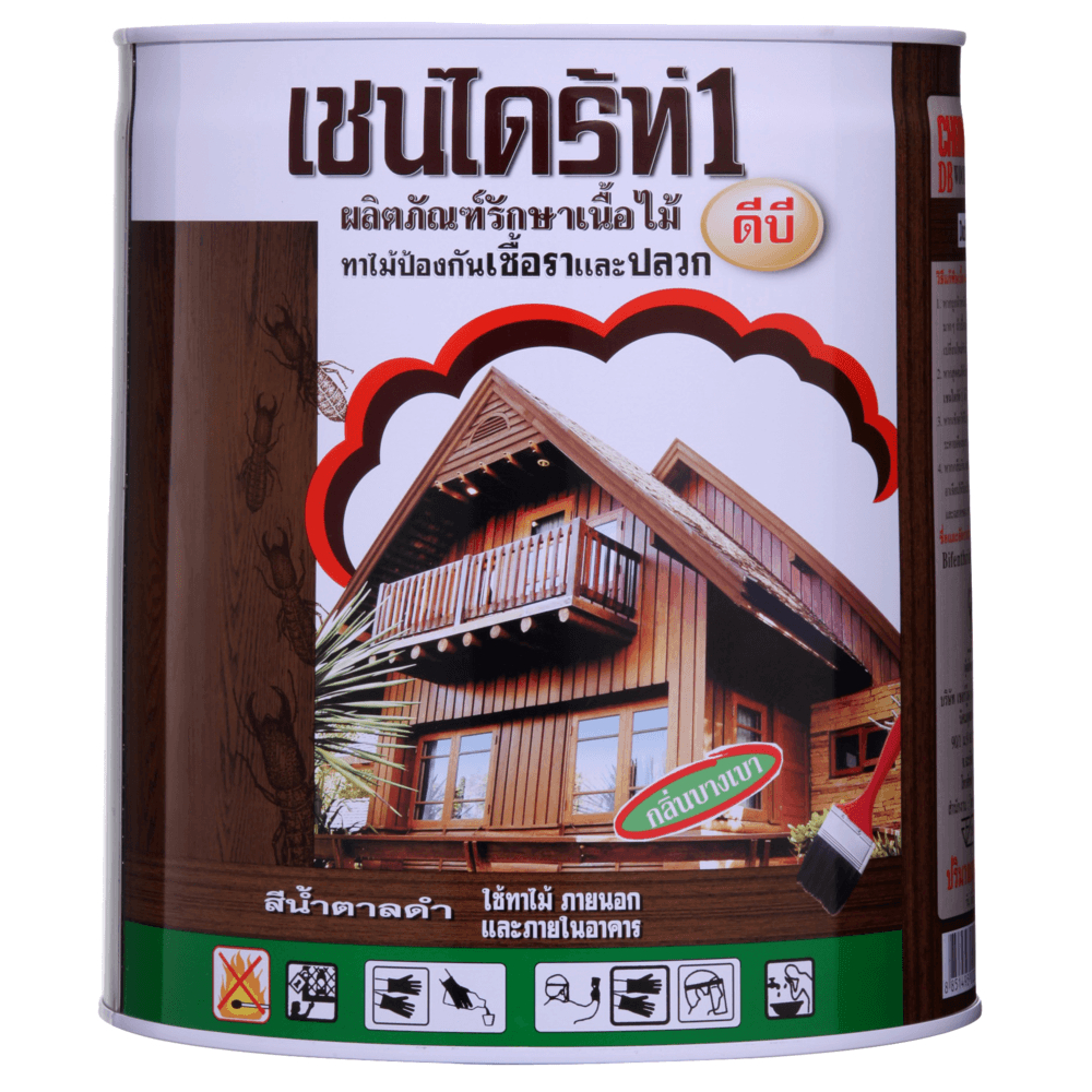 น้ำยารักษาเนื้อไม้-เชนไดร้ท์-1แกลลอน-chaindrite-wood-preservative-ใช้ง่าย-ไม่ต้องผสมน้ำ-ป้องกันปลวก-มอด-เชื้อรา