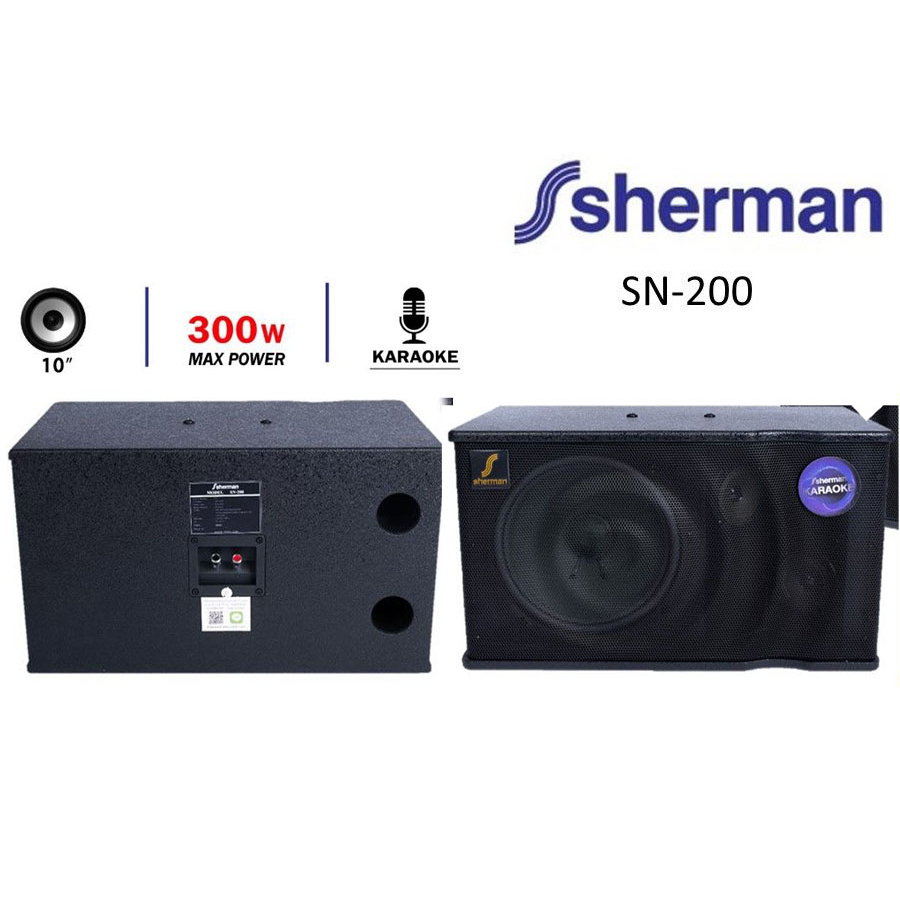 sherman-รุ่น-sn-200-ลำโพงคาราโอเกะ-10-นิ้ว-300-watt-ราคาต่อ-1คู่-2ใบ-สินค้าใหม่แกะกล่อง-ทุกชิ้น-รับรองของแท้100