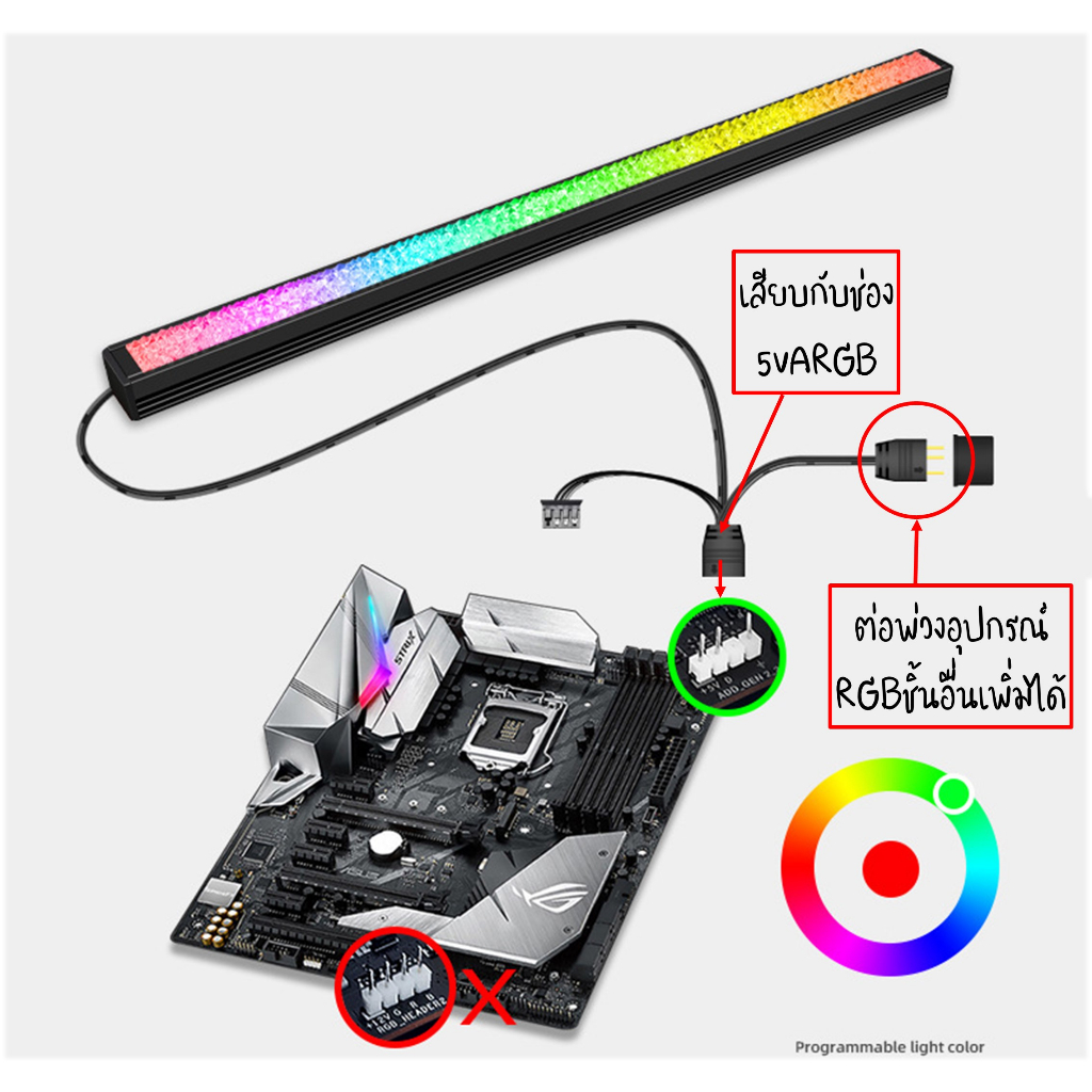 Diamond Ray 5vARGB แท่งไฟติดเคสแต่งคอม มีแถบแม่เหล็ก, Lighting Magnet ...
