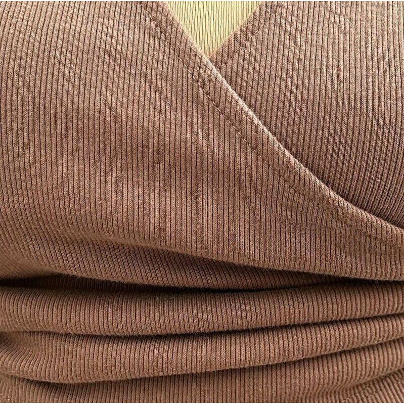 เสื้อครอปผ้าร่อง-ผ้าเนื้อนิ่มแขนยาวเชือกด้านข้างรูดได้-i0541-i0543
