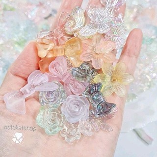 เรซิ่น diy คละสีคละแบบคละไซส์   (60 กรัม) มีรู[1025]