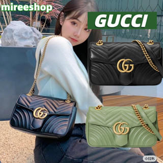 🍒กุชชี่ Gucci กระเป๋า GG Marmont Small Matelassé Shoulder Bag