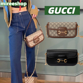 🍒กุชชี่ Gucci กระเป๋า Horsebit 1955 Shoulder Bag