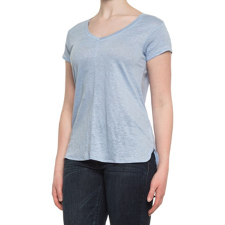 TAHARI V-Neck Linen T-Shirt