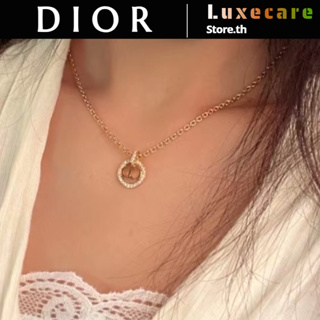 ดิออร์💎Dior PETIT CD Necklace Dior สร้อยคอ/แฟชั่น/สง่างาม/หรูหรา/คลาสสิก/สุภาพสตรี