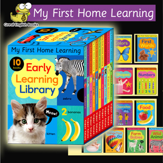 (ใช้โค้ดรับcoinคืน10%ได้) พร้อมส่ง *ลิขสิทธิ์แท้ Original* หนังสือบอร์ดบุ๊คเล่มเล็ก สำหรับเด็ก 0-3 ปี Early Learning Library: 10 Books! (My First Home Learning) Board book